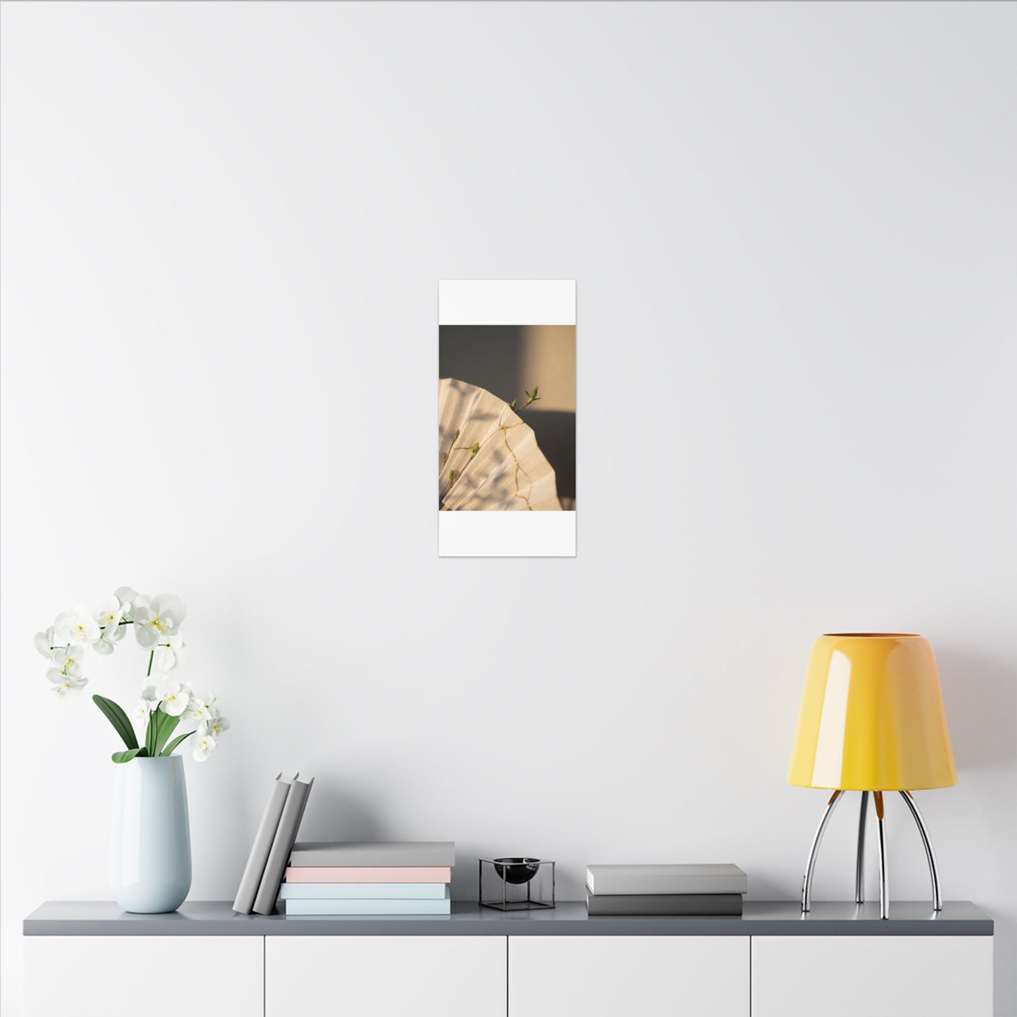Paper Fold Gold Vein Canvas Art | Healing Kintsugi Art