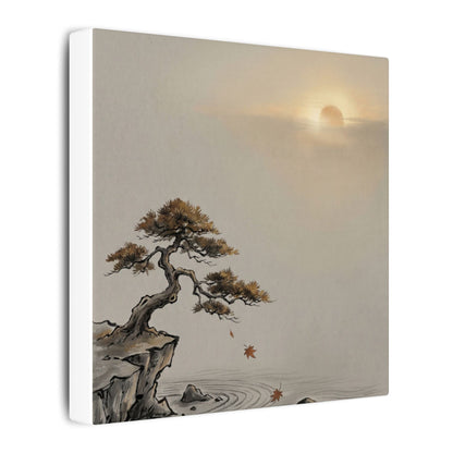 Pine Tree Canvas Art | Autumn Zen Karesansui Art