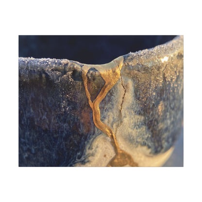 Winter Ceramic Bowl Gold Vein Canvas Art | Healing Decor