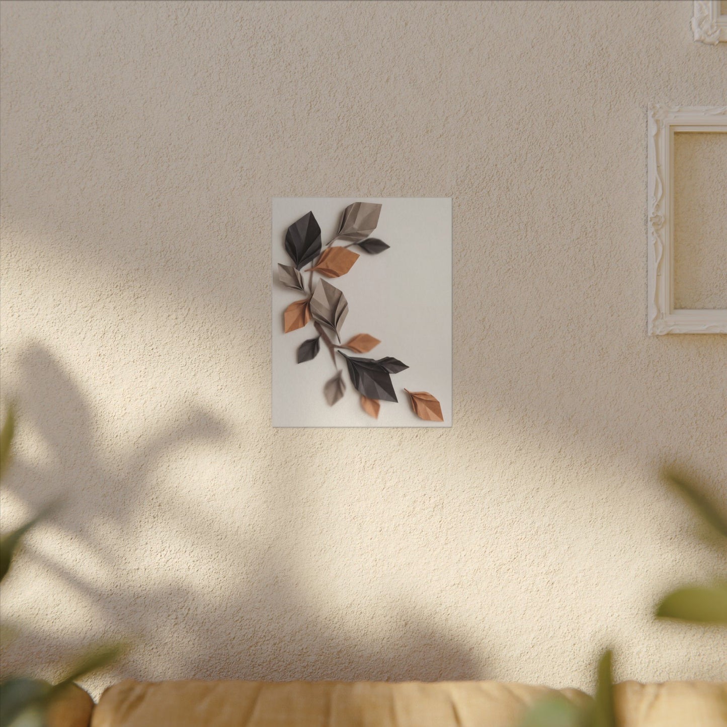 Paper Fold Autumn Canvas Art | Japandi Earthy Design
