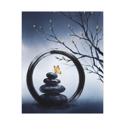 River Stones Spring Canvas Art | Zen Peaceful Design