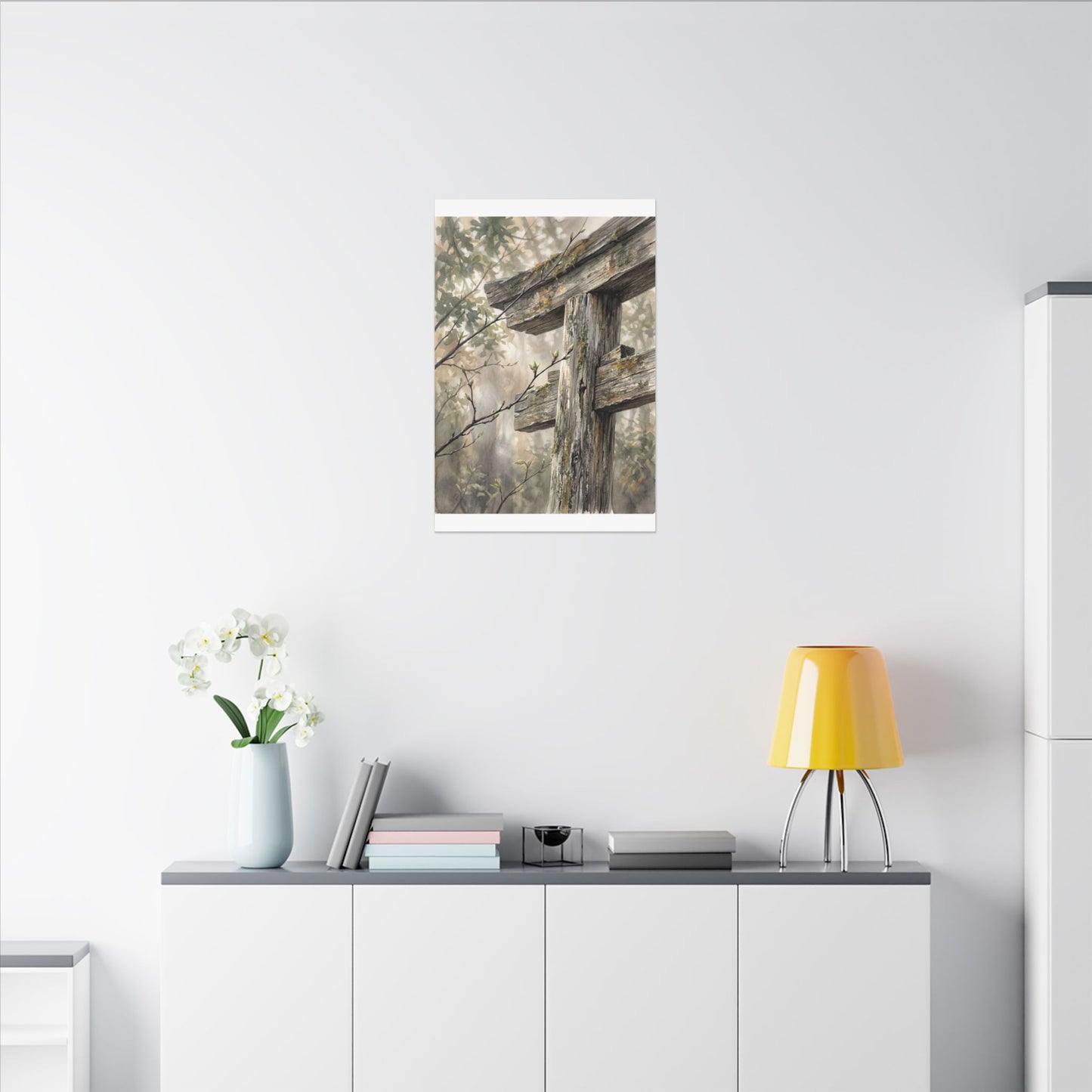 Torii Gate Spring Canvas Art | Japandi Neutral Design