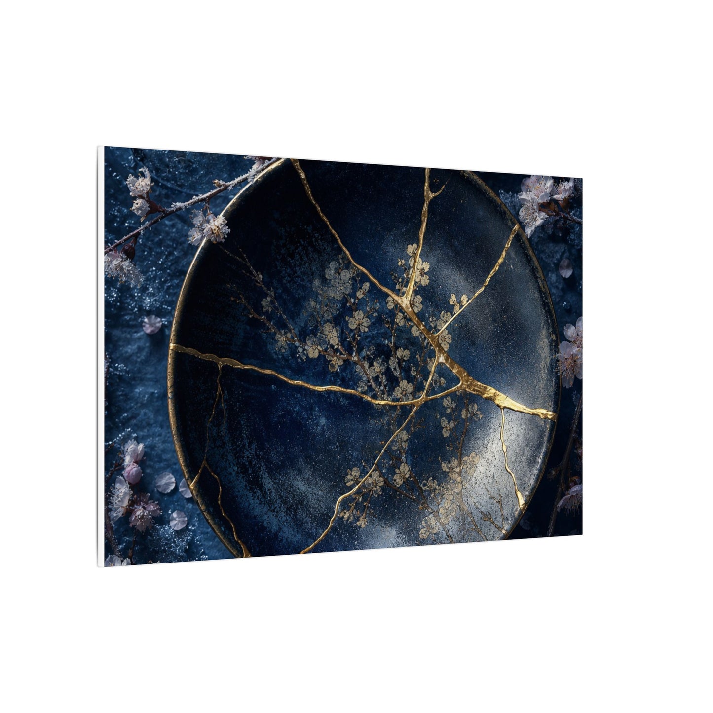Cherry Blossom Winter Canvas Art | Kintsugi Philosophical Design
