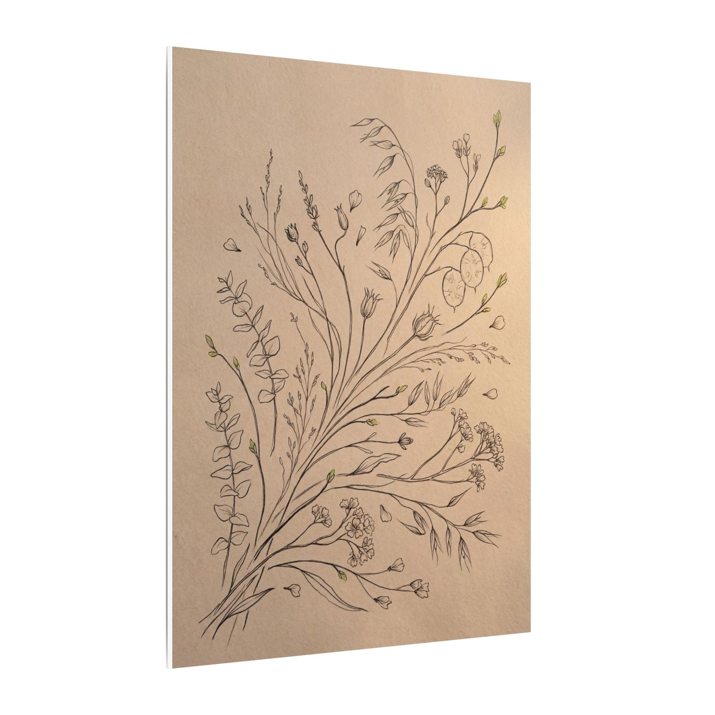 Dried Flowers Canvas Art | Spring Japandi Minimal Line Art
