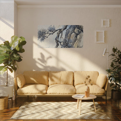 Moonlight Pine Tree Canvas Art - Japandi Seijaku