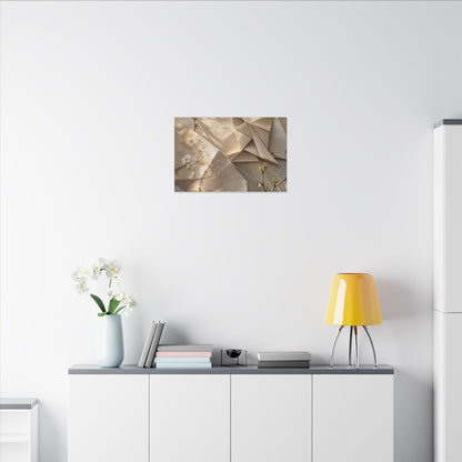 Golden Hour Paper Fold Canvas Art - Japandi Fukinsei