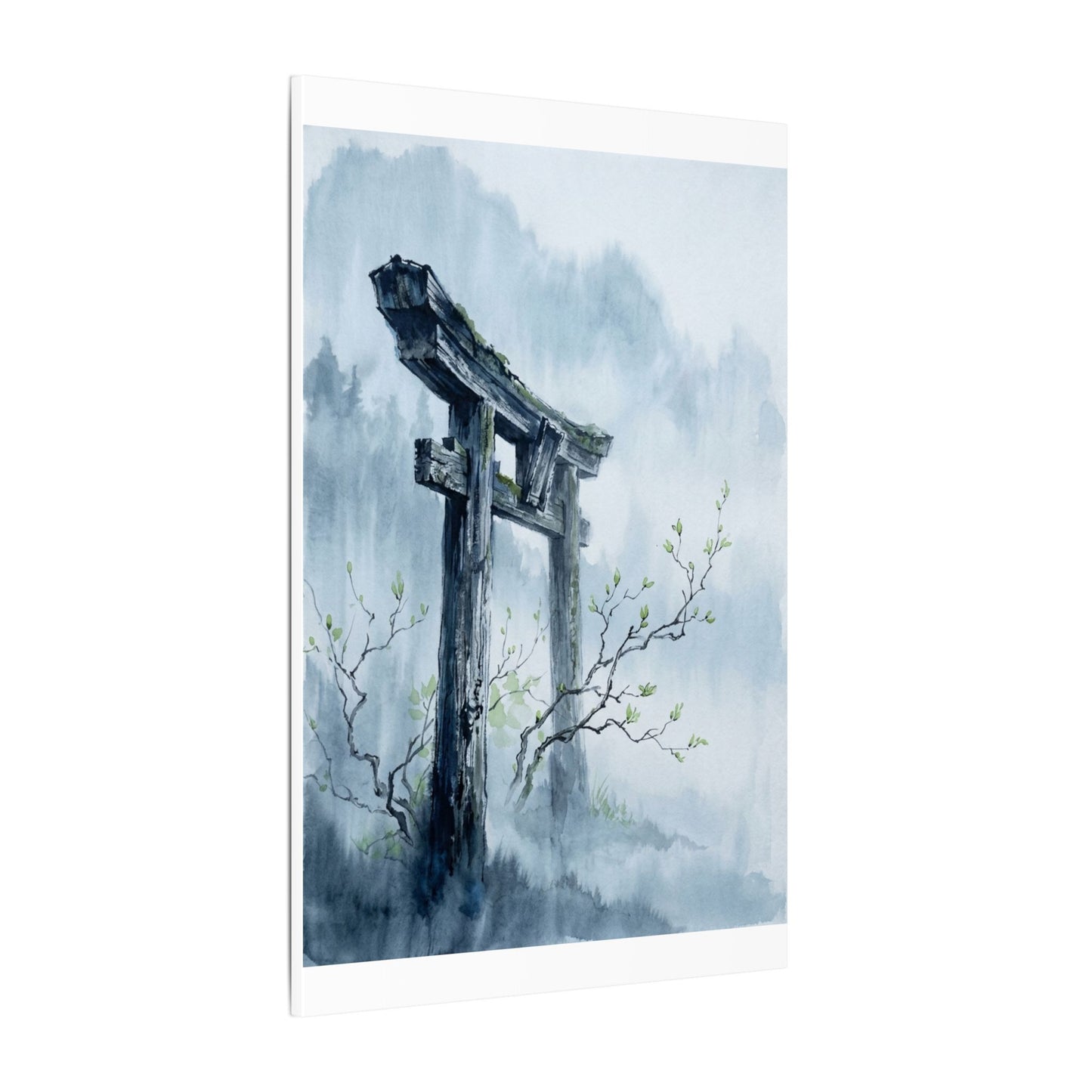 Torii Gate Canvas Art | Spring Zen Sumi E Art