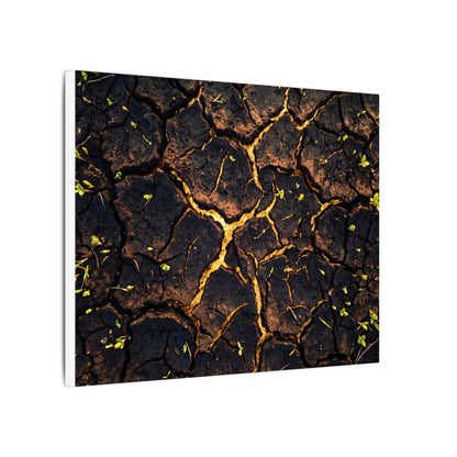 Cracked Earth Moody Minimal Canvas Art | Sophisticated Dark Japandi Art