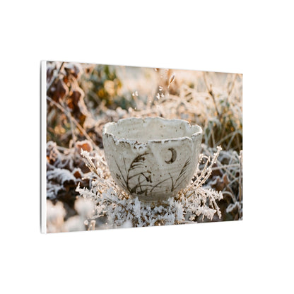 Japandi Ceramic Bowl in Golden Hour | Japanese Pattern Canvas Art