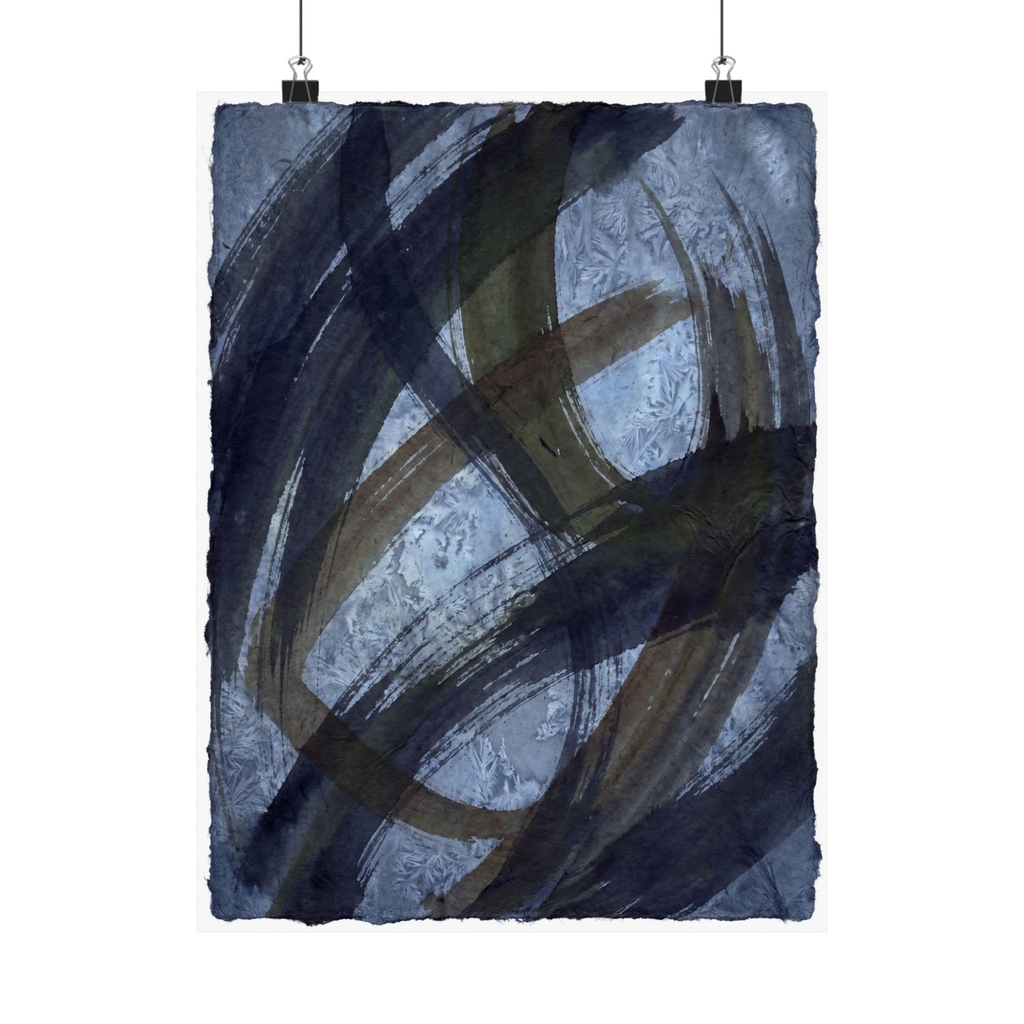 Ink Brushstroke Winter Wall Art Print | Dark Japandi Bold Design Art Print