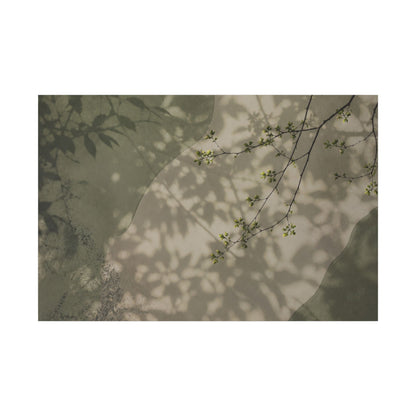 Neutral Shadow Play Canvas Art - Japanese Pattern Japandi