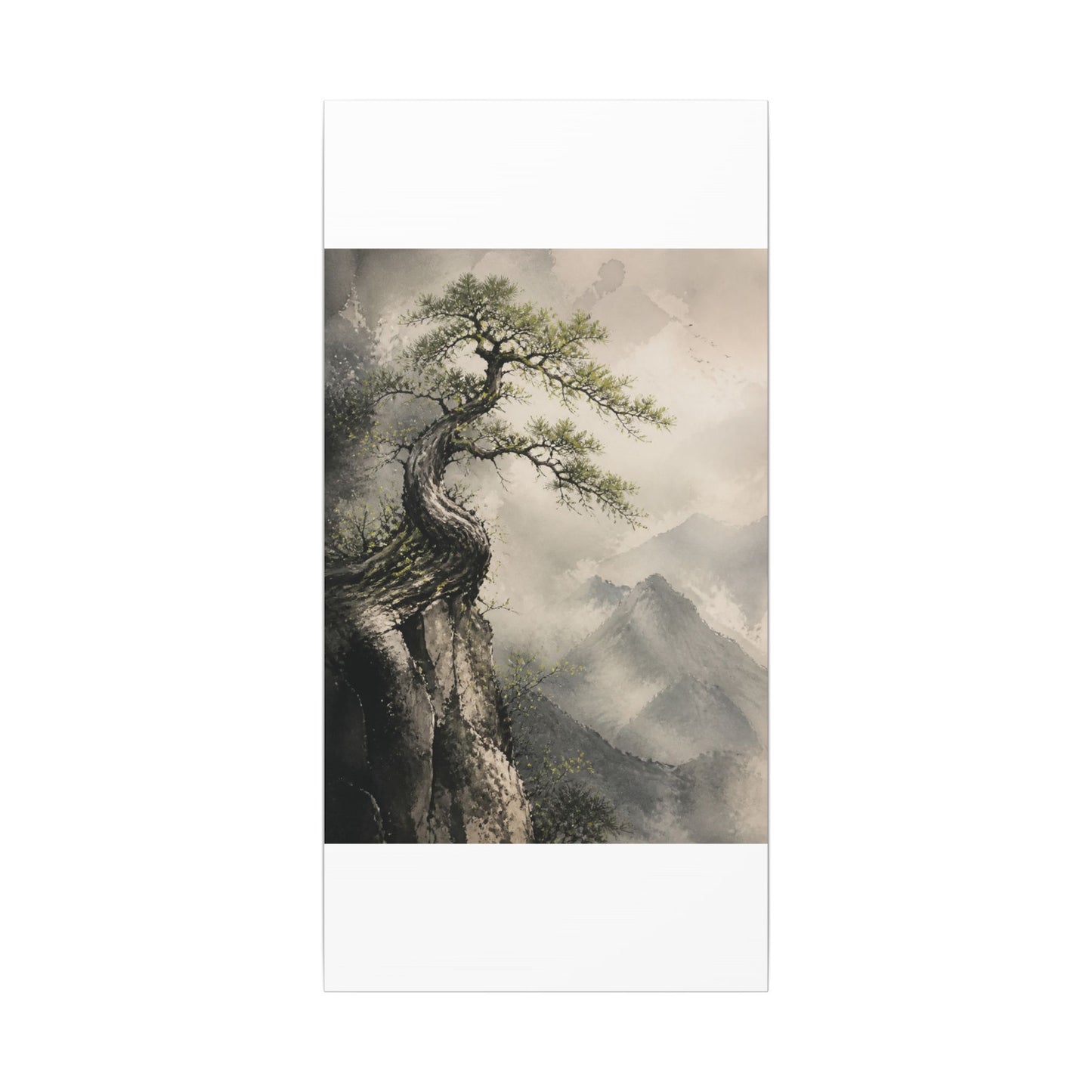 Spring Pine Tree Watercolor Canvas Art | Warm Decor