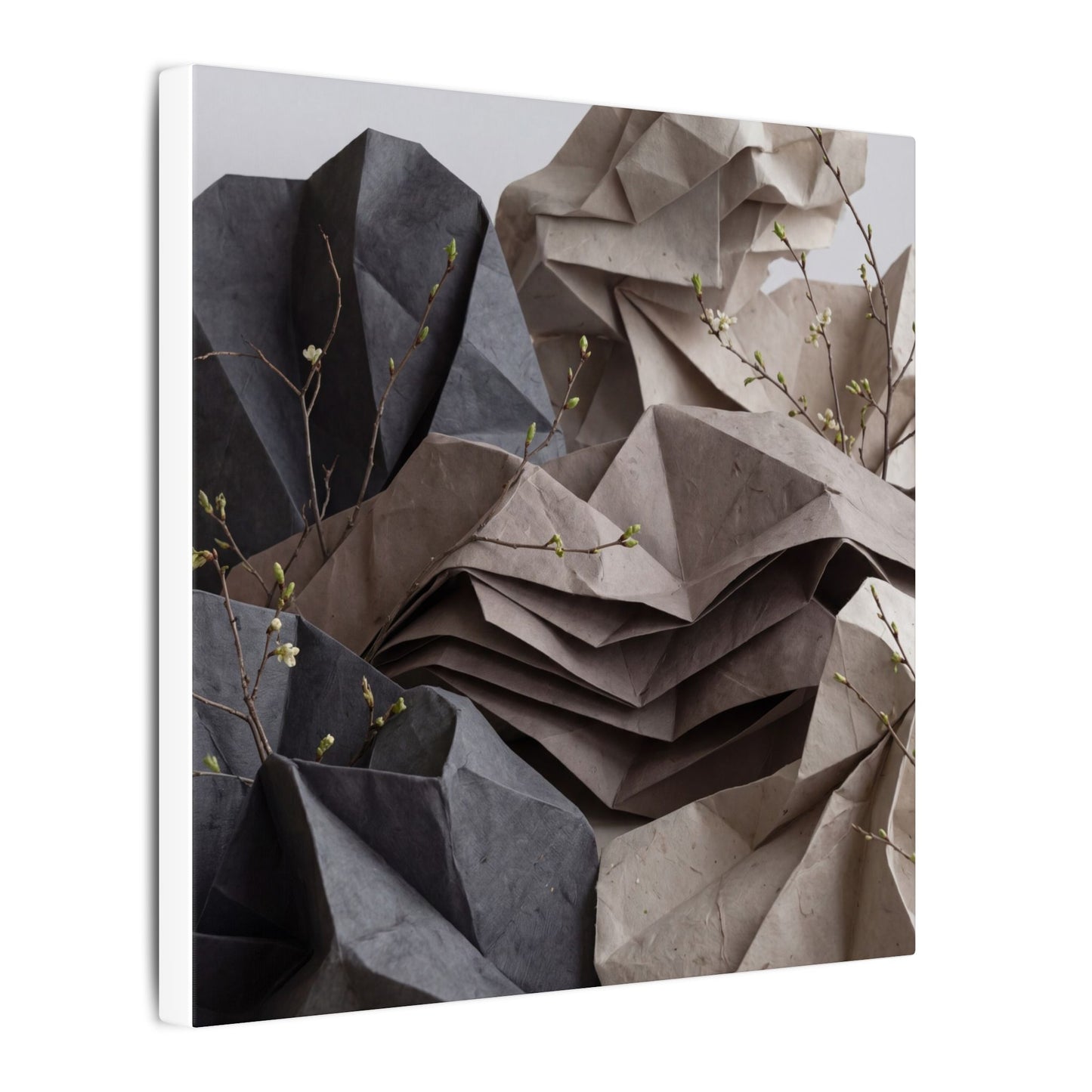 Neutral Paper Fold Canvas Art - Texture Japandi