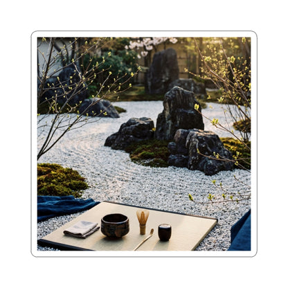 Golden Hour Tea Ceremony Sticker - Zen Seijaku
