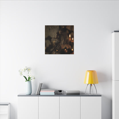 Shadow Play Dark Texture Canvas Art | Moody Dark Japandi Art