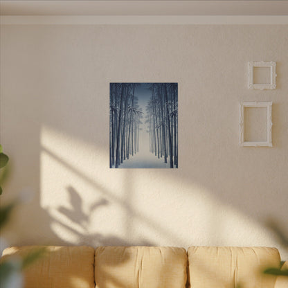 Bamboo Grove Canvas Art | Winter Zen Ukiyo E Inspired Art