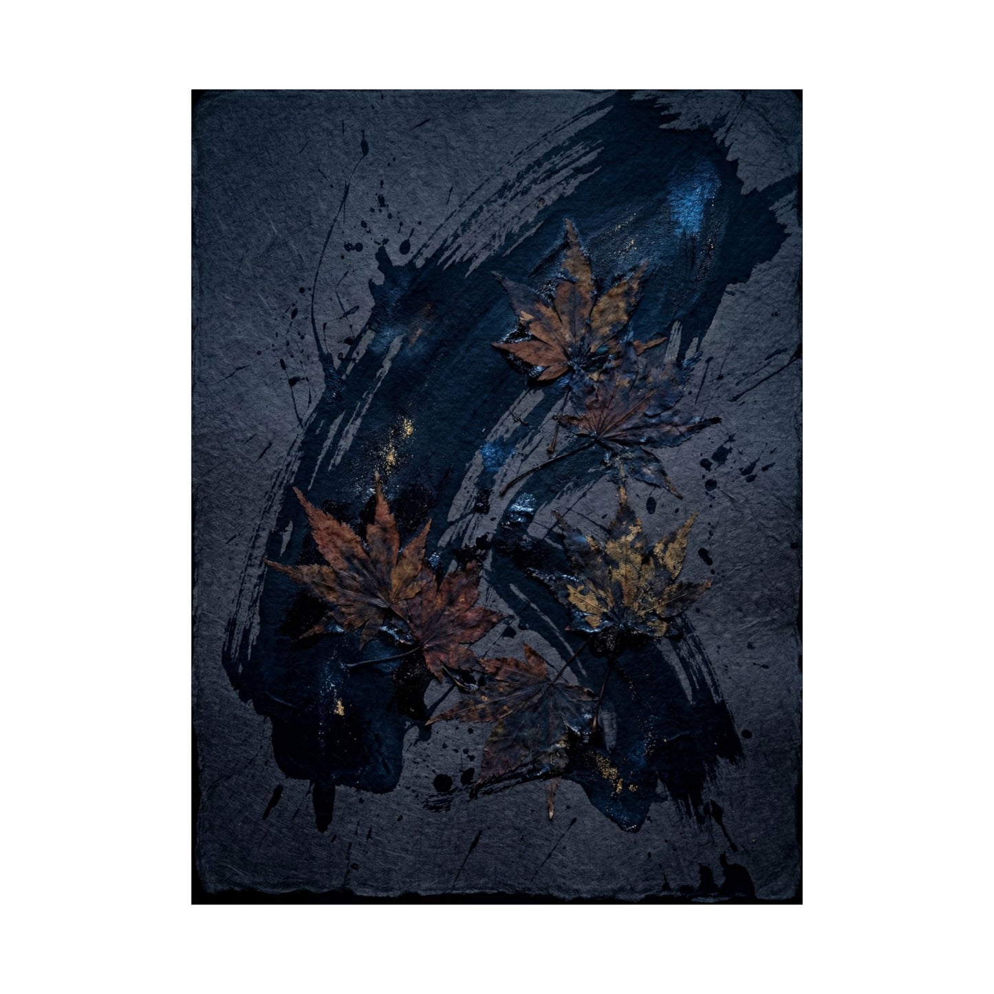 Moonlight Ink Brushstroke Wall Art Print - Dark Japandi Datsuzoku