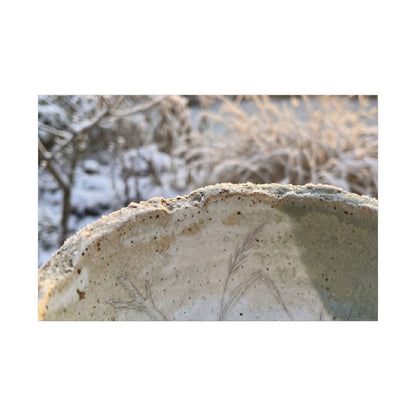 Ceramic Bowl Canvas Art | Winter Japandi Minimal Line Art