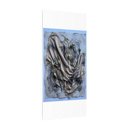 Japandi Silk Drape in Moonlight | Texture Canvas Art
