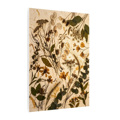 Dried Flowers Summer Canvas Art | Japandi Neutral Design