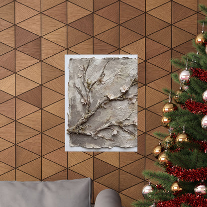 Summer Cherry Blossom Texture Wall Art Print | Neutral Decor