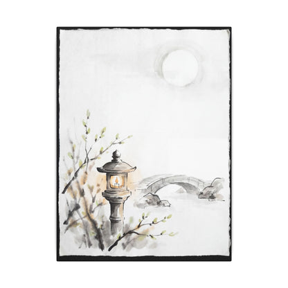 Moonlit Garden Spring Canvas Art | Zen Contemplative Design