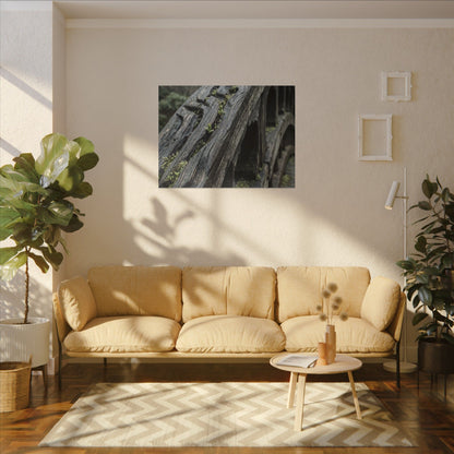 Overcast Wooden Bridge Canvas Art - Japandi Kanso