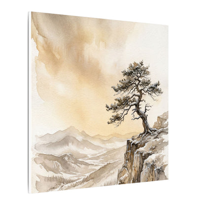 Pine Tree Canvas Art | Winter Japandi Watercolor Art