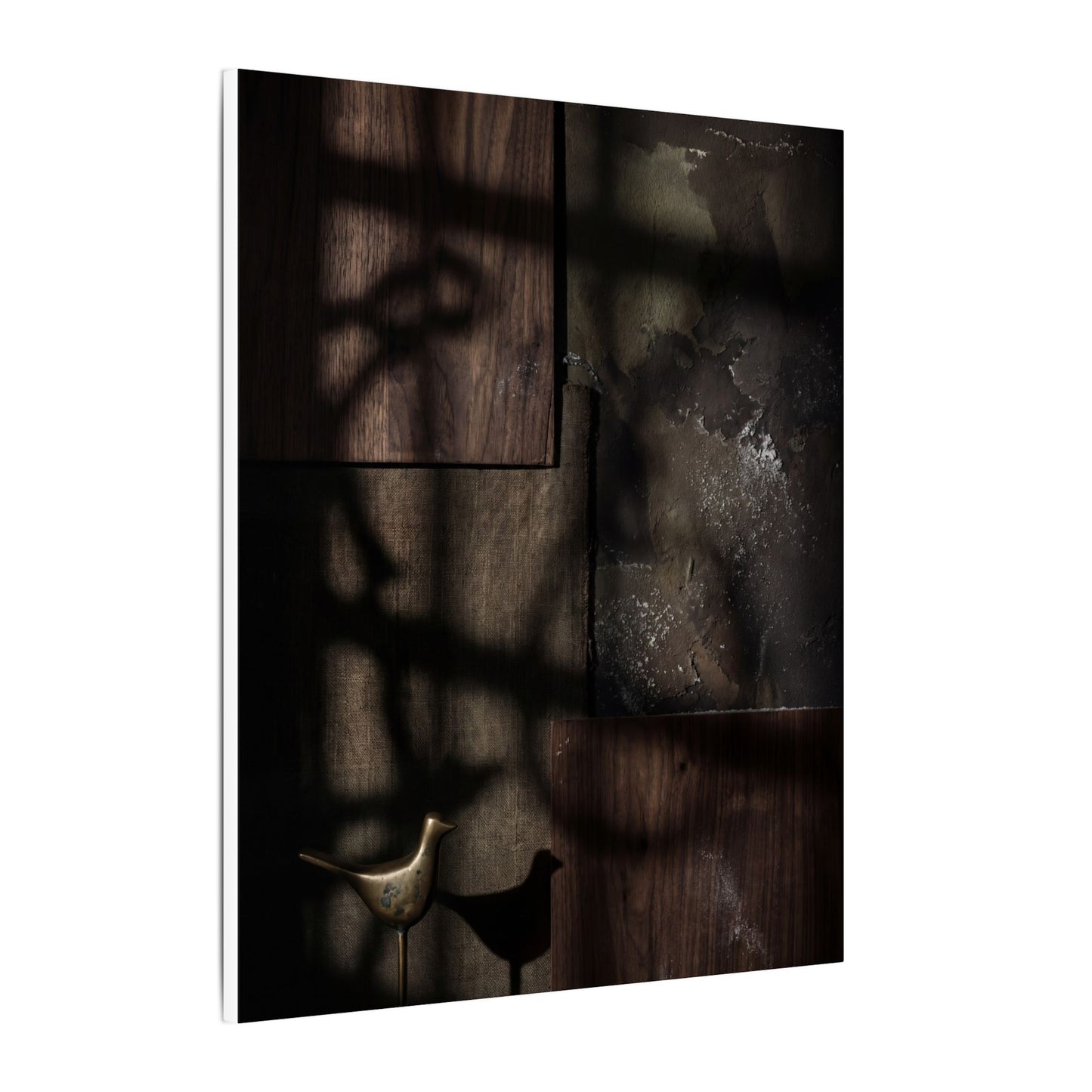 Dark Japandi Shadow Play in Candlelight | Dark Texture Canvas Art