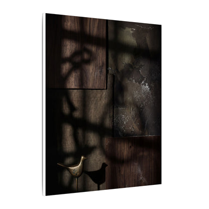 Dark Japandi Shadow Play in Candlelight | Dark Texture Canvas Art