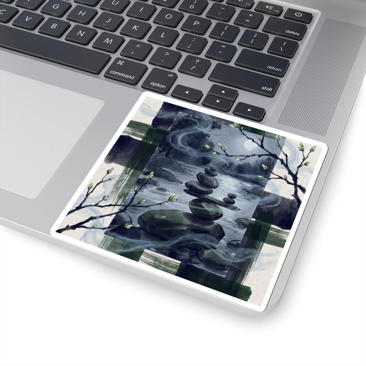River Stones Spring Sticker | Zen Peaceful Design Art Print