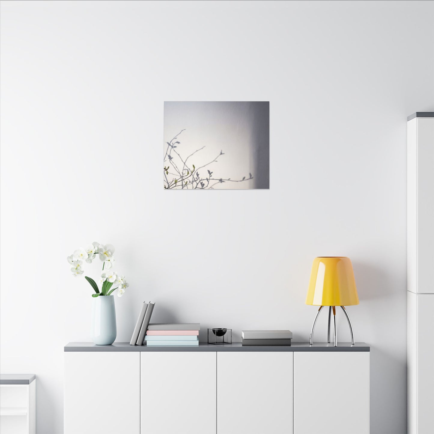 Japandi Shadow Play in Dawn | Japanese Pattern Canvas Art