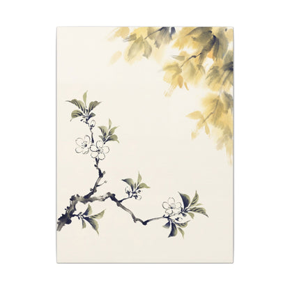 Kanso Cherry Blossom Canvas Art - Zen Sumi E