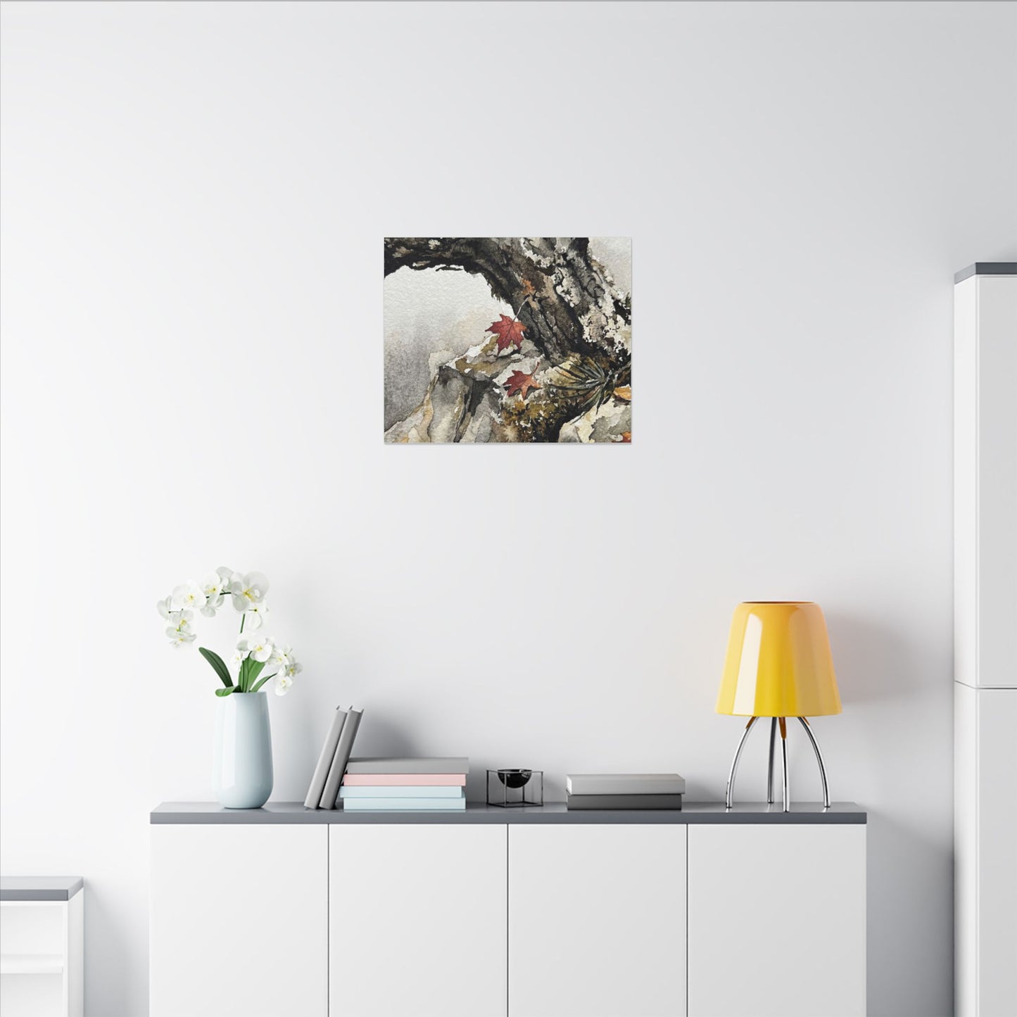 Pine Tree Autumn Canvas Art | Japandi Earthy Design