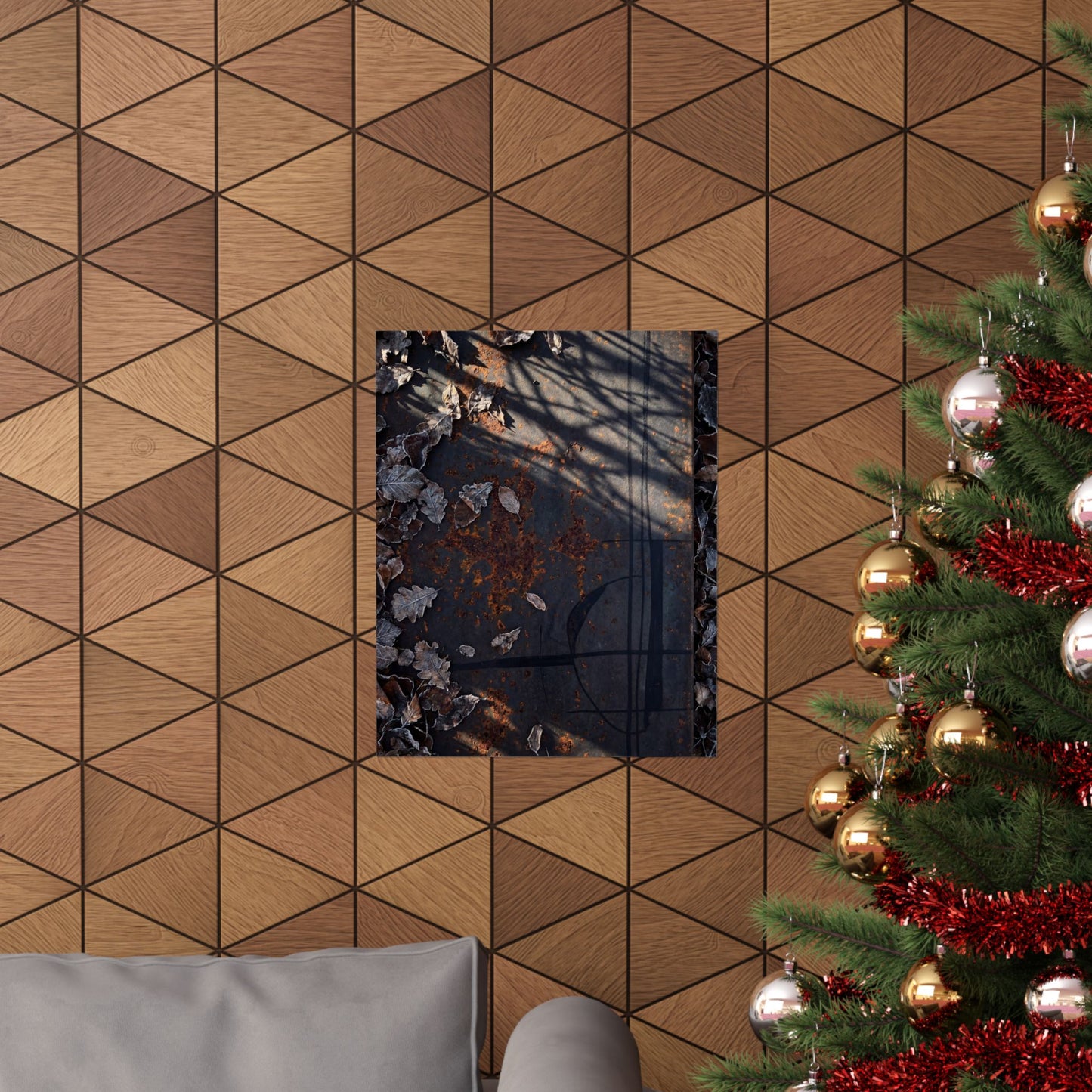 Rust Patina Winter Wall Art Print | Dark Japandi Bold Design