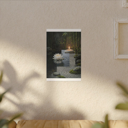Candlelight Lotus Flower Canvas Art - Zen Kanso