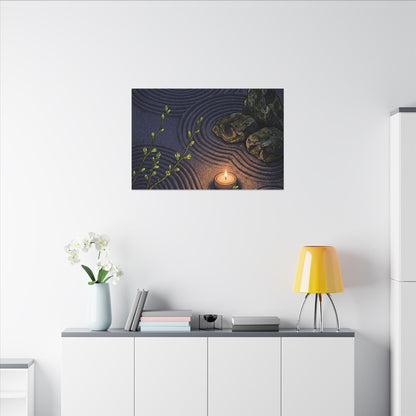 Mono No Aware Rock Garden Canvas Art - Zen Ukiyo E Inspired