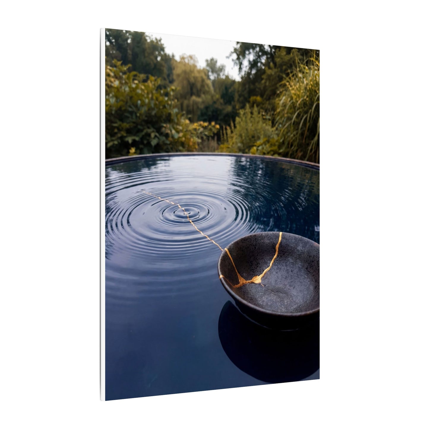 Kintsugi Water Ripple in Overcast | Broken Beauty Canvas Art