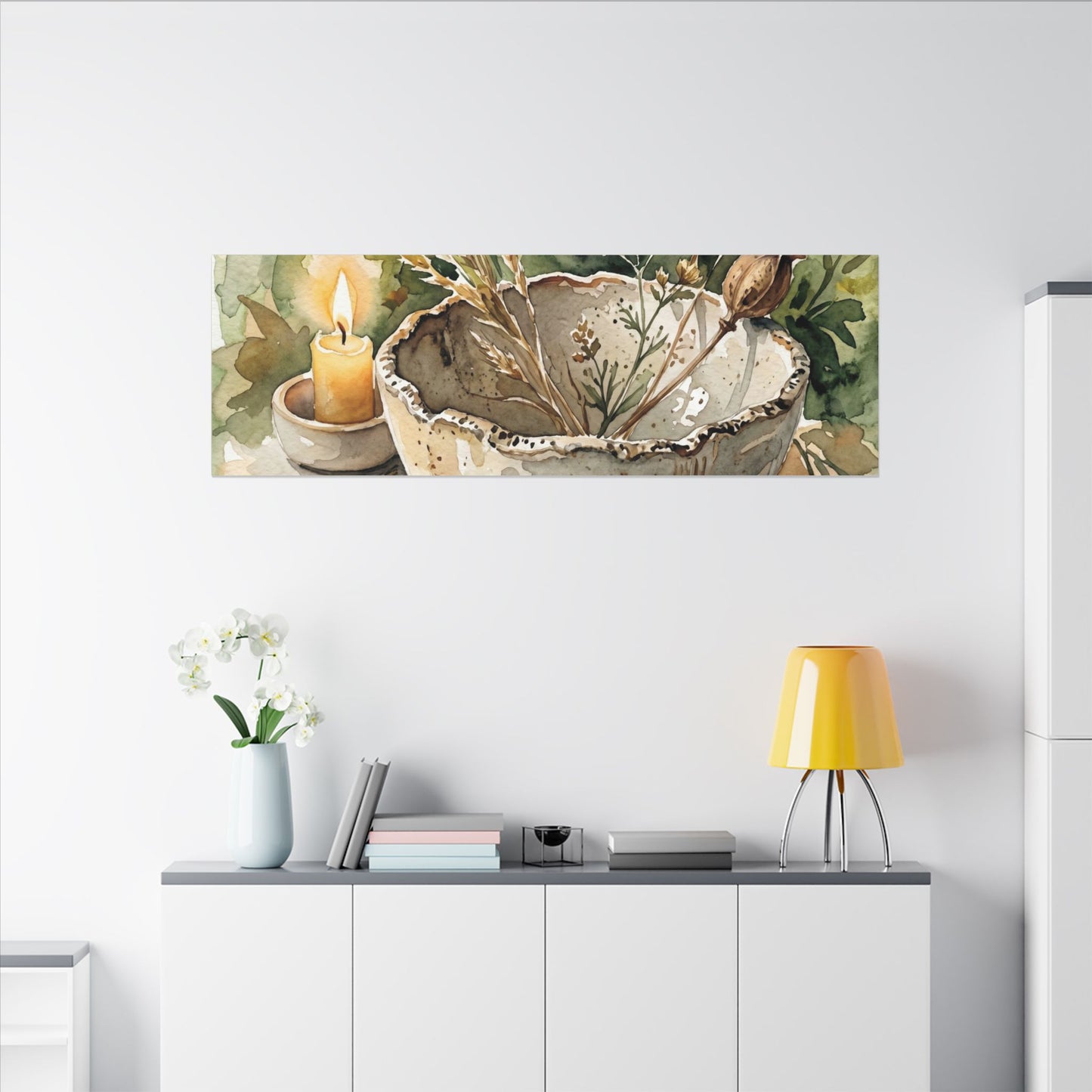 Ceramic Bowl Summer Canvas Art | Japandi Elegant Design