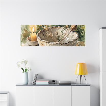 Ceramic Bowl Summer Canvas Art | Japandi Elegant Design
