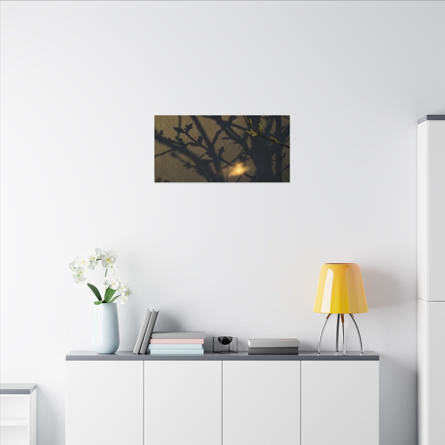 Bold Shadow Play Canvas Art - Moody Minimal Dark Japandi