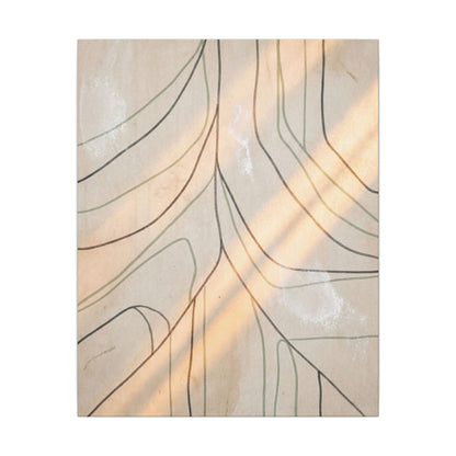 Shoji Screen Minimal Line Canvas Art | Warm Japandi Art