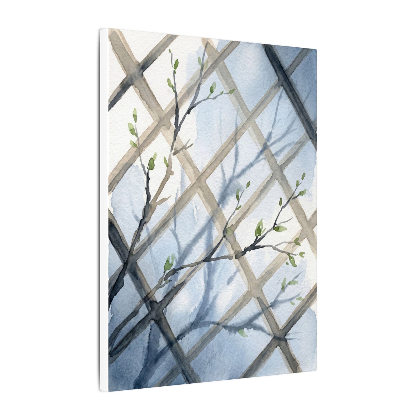 Shoji Screen Canvas Art | Spring Japandi Watercolor Art