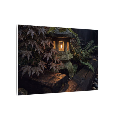 Moody Moonlit Garden Canvas Art - Shadow Zen Dark Japandi
