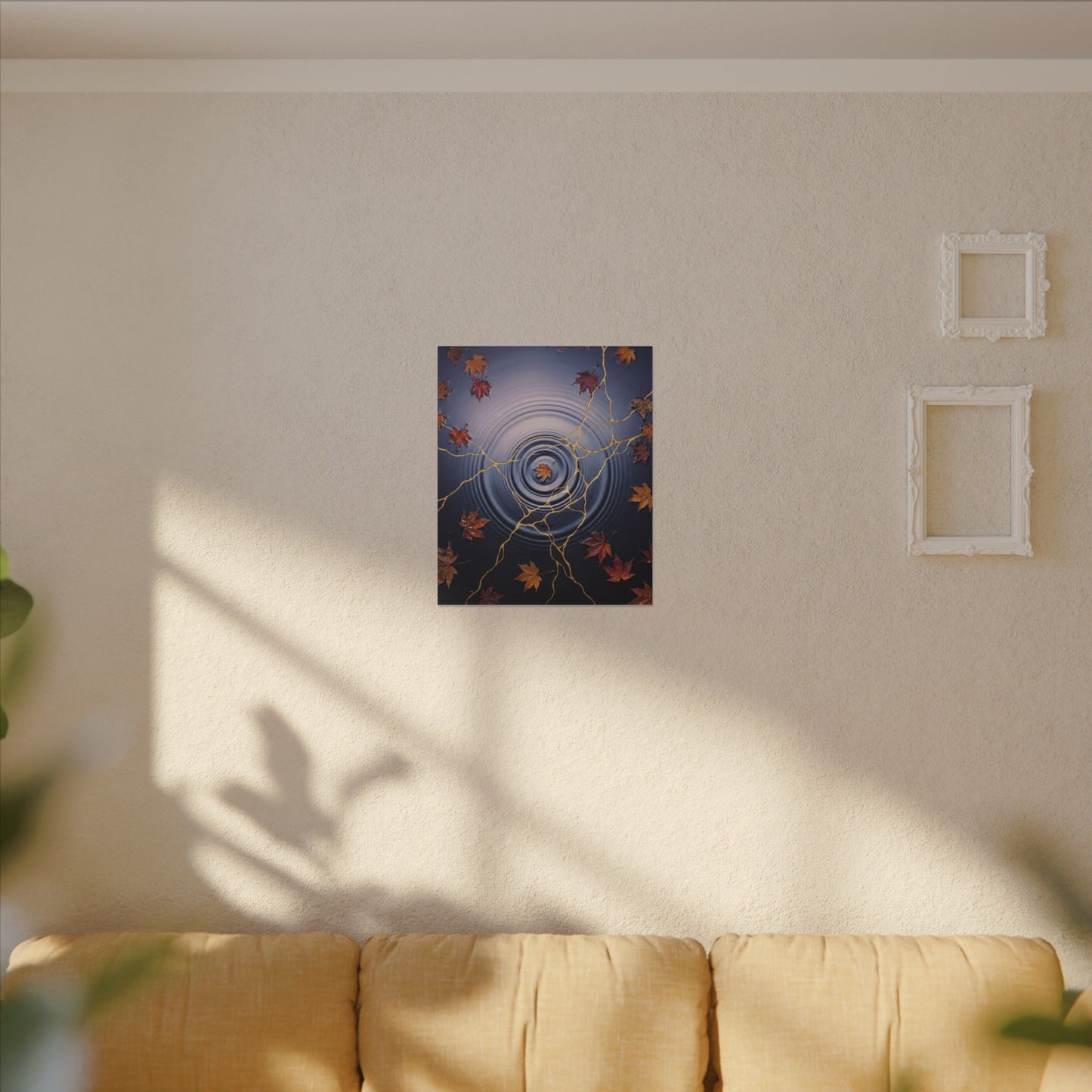 Kintsugi Water Ripple in Dawn | Gold Vein Canvas Art