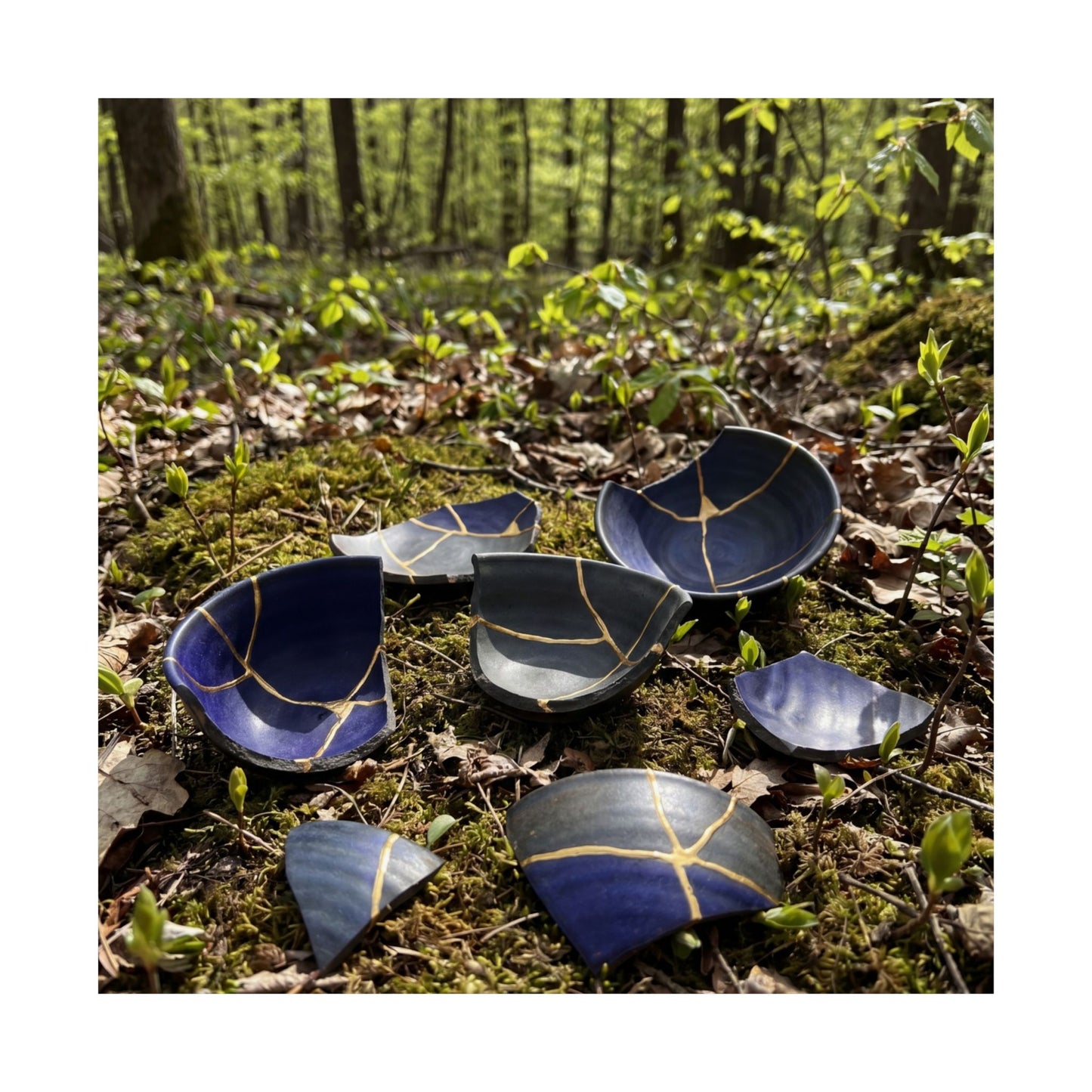 Broken Pottery Spring Wall Art Print | Kintsugi Philosophical Design