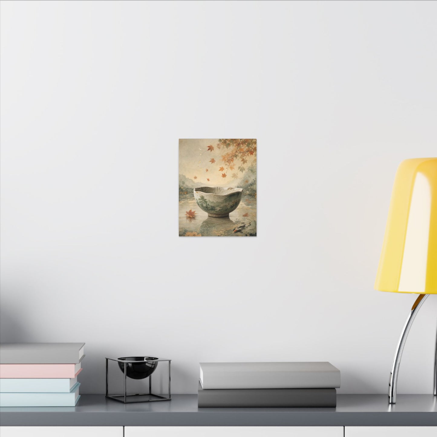 Autumn Ceramic Bowl Watercolor Canvas Art | Cozy Decor