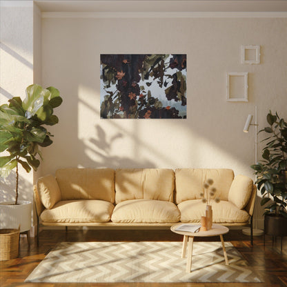 Rust Patina Charcoal Ink Canvas Art | Sophisticated Dark Japandi Art
