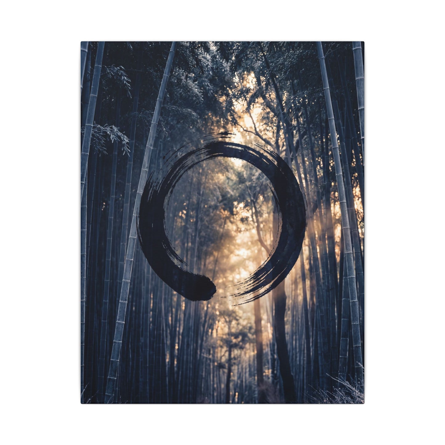 Bamboo Grove Canvas Art | Winter Zen Enso Art