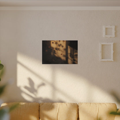 Shadow Play Canvas Art | Autumn Dark Japandi Charcoal Ink Art